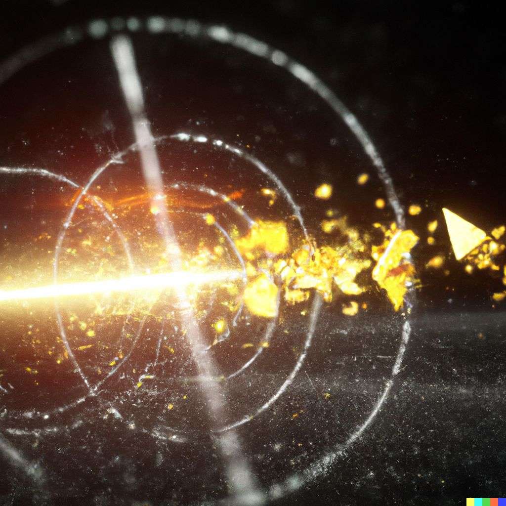 the discovery of gravity, particle explosion, digital art
